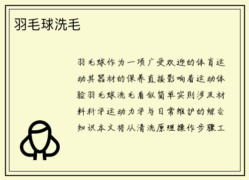 羽毛球洗毛